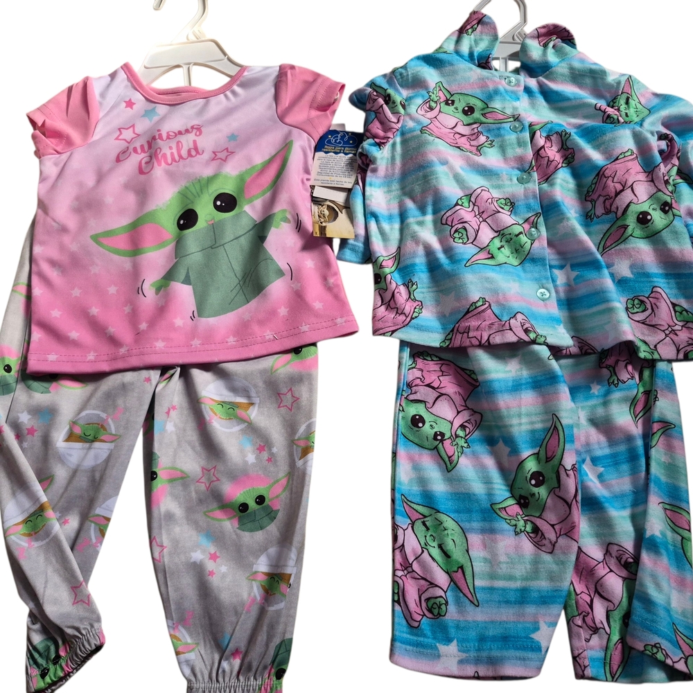 Star Wars Baby Yoda Girls Pink & Blue Pajama Set - 2-Pack
